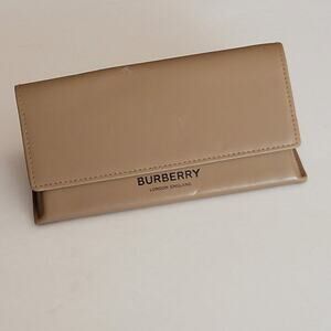 Large Burberry Camel Brown Leather Eyeglasses-Sunglass Case